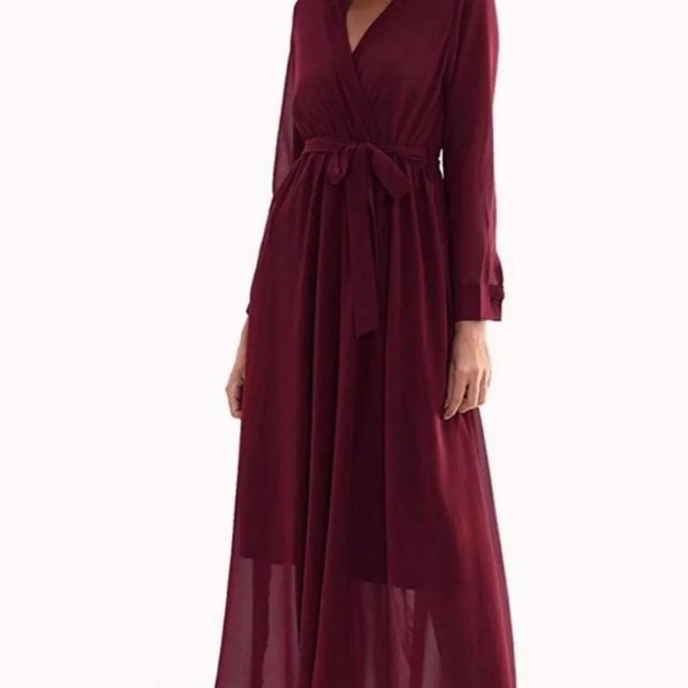 burgundy maxi dress